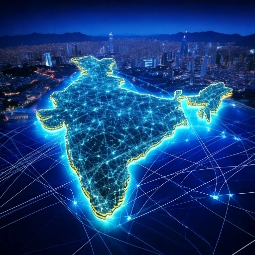 “Digital map of India showing connected EV charging network with glowing nodes, electric vehicles, and AI-powered energy grid.”